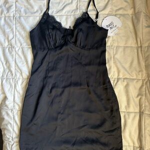 Princess Polly Midnight Black Satin Slip